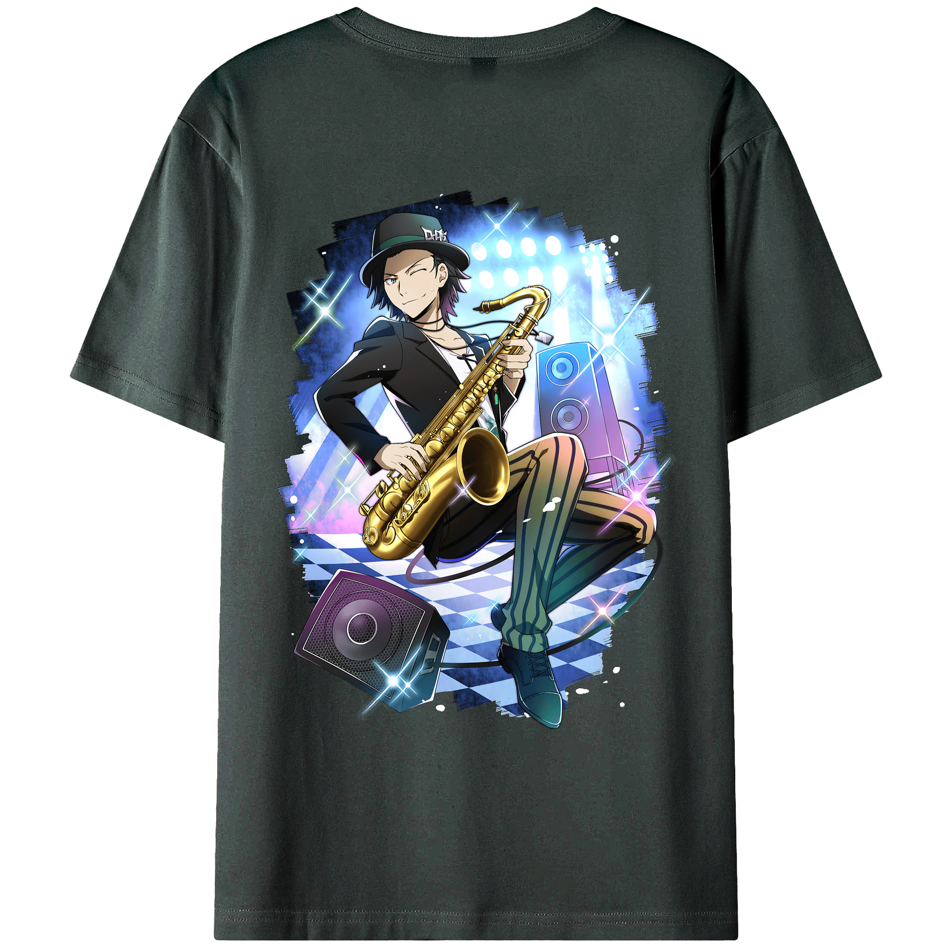 （画像用） 文豪ストレイドッグス Bungo Stray Dogs 綿100％ メンズ半袖Tシャツ（バックプリント） 通気性